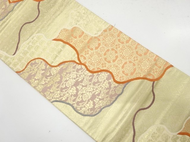 JAPANESE KIMONO / ANTIQUE FAMOUS TEXTILE WEAVE FUKURO OBI (MATERIALS)